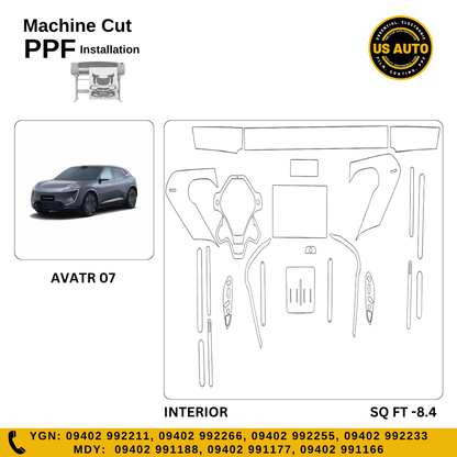 MACHINE CUT INTERIOR PPF CHANGAN AVATR 07 EV