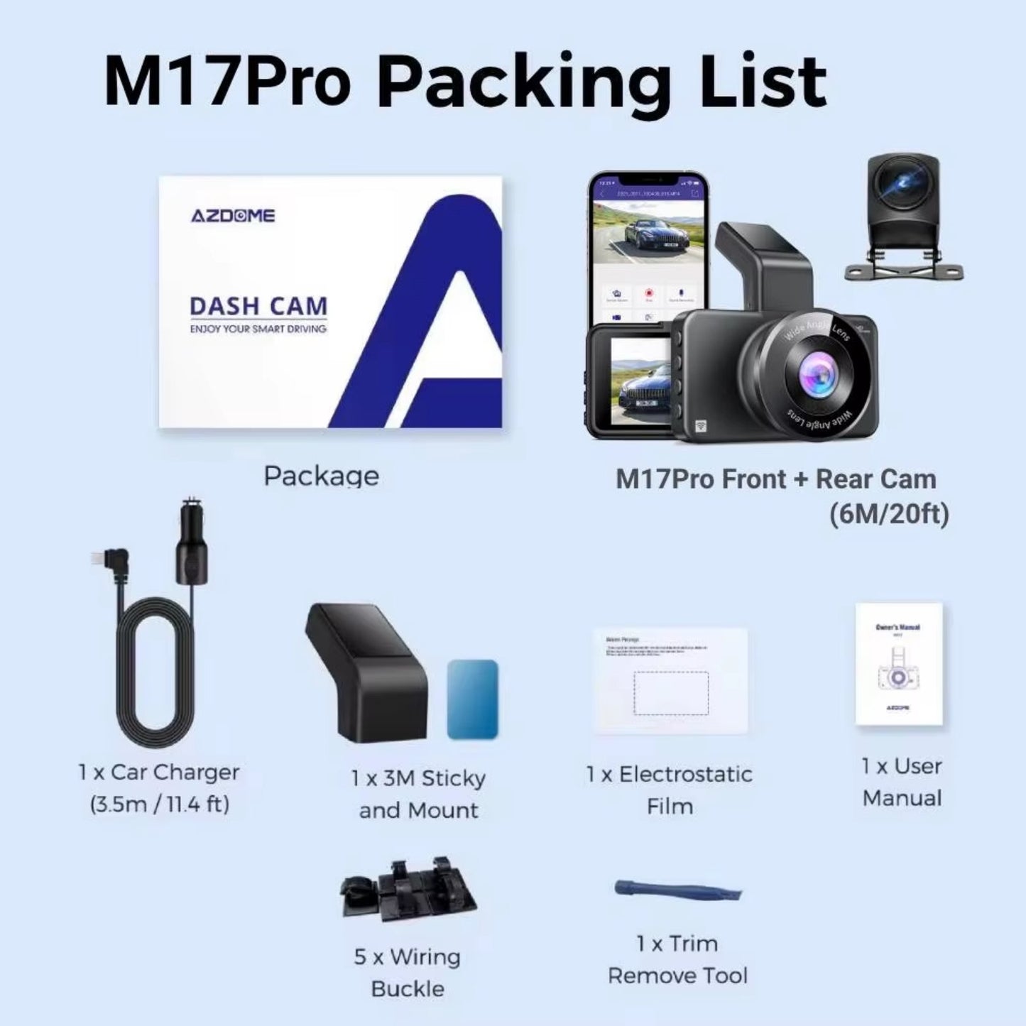 AZDOME M17 PRO 3K ULTRA HD BLACK BOX 2CH-4