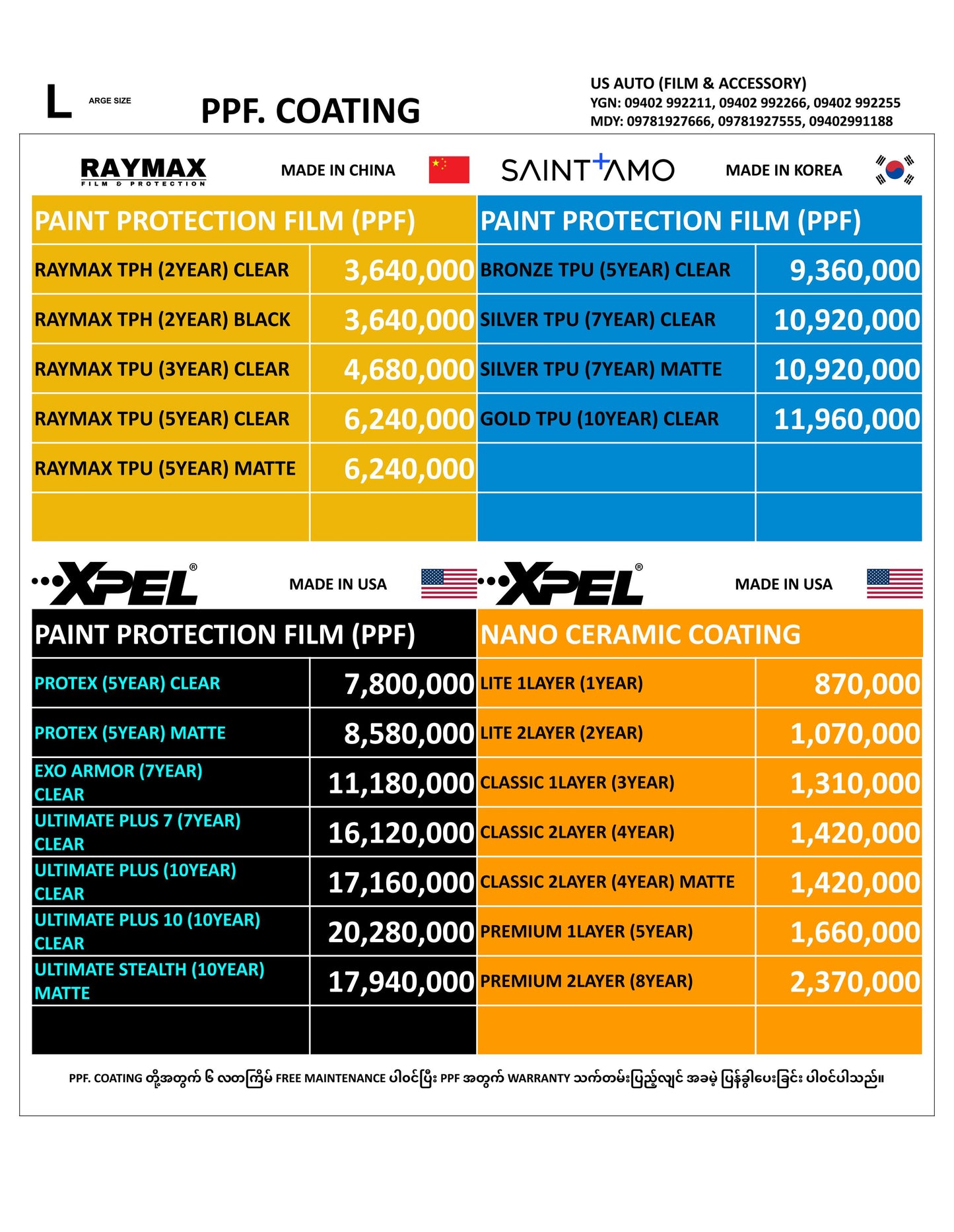 PPF & COATING (LARGE SIZE)