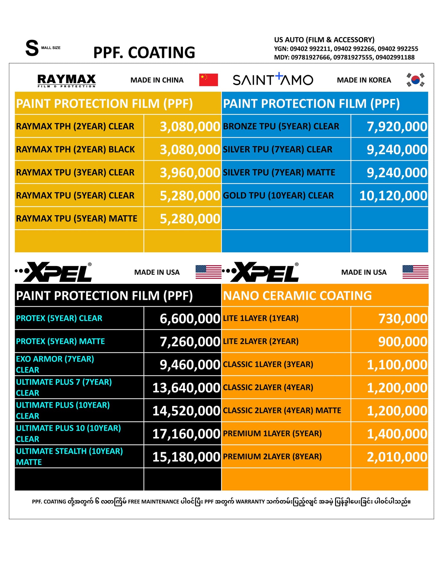 PPF & COATING (SMALL SIZE)