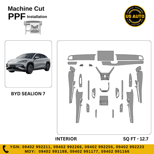 MACHINE CUT INTERIOR PPF BYD SEALION 7 EV