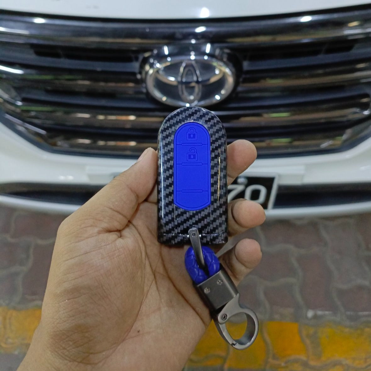 CARBON FIBER KEY (BLUE) TOYOTA RUSH (16~20)