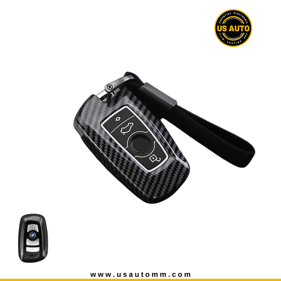 CARBON FIBER KEY COVER (BLACK) BMW UNI