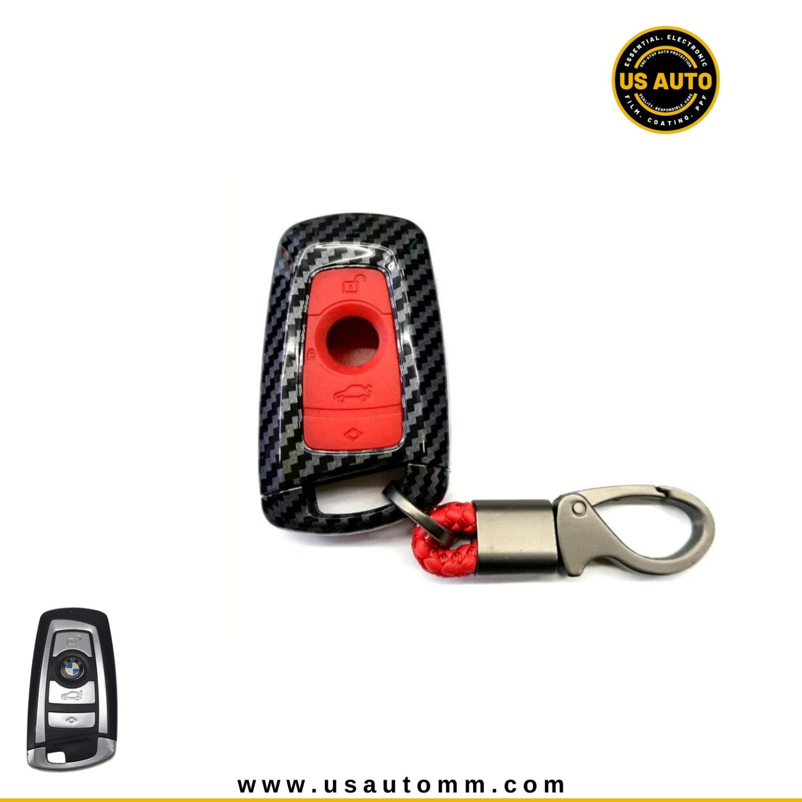 CARBON FIBER KEY (RED) BMW UNI (A)