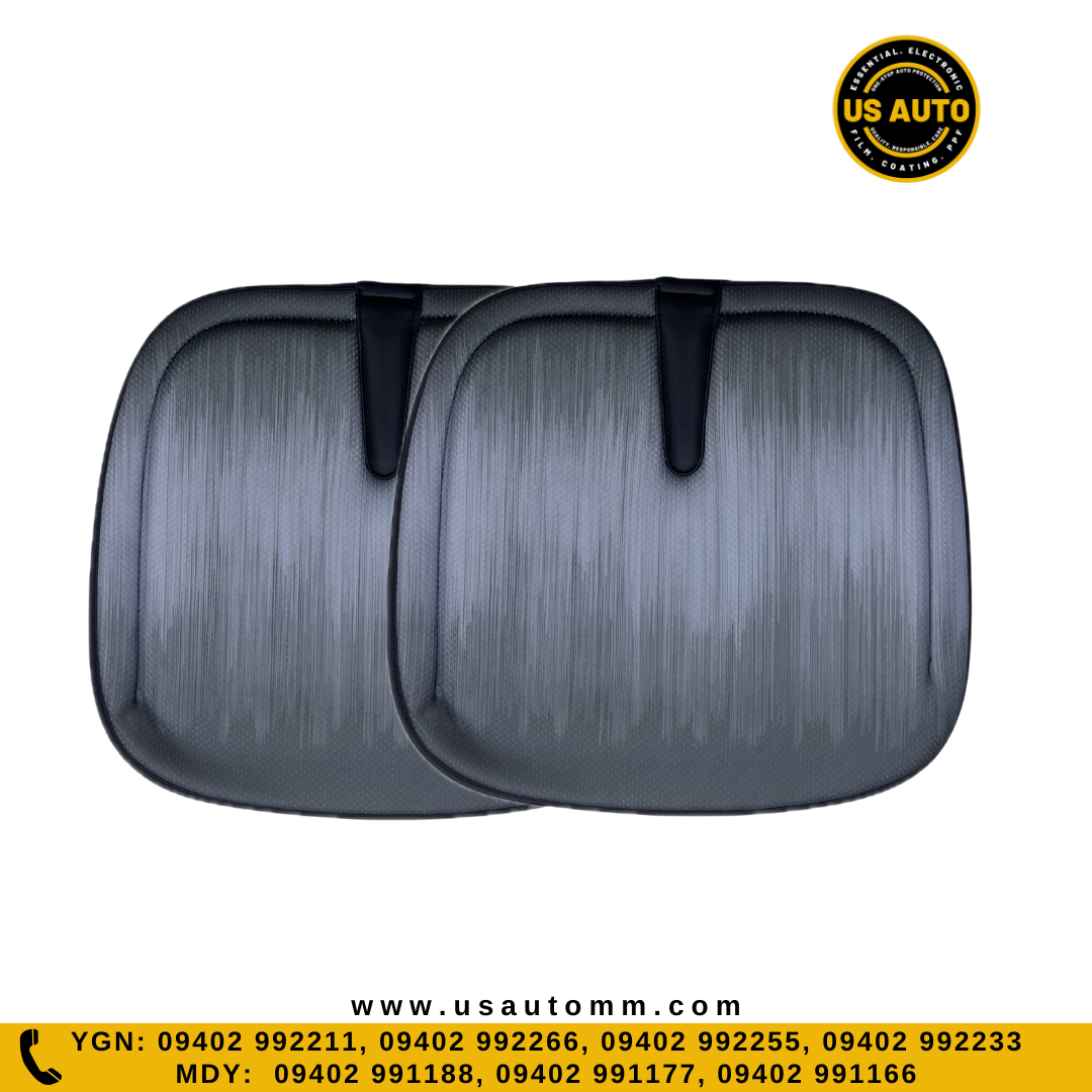 CAR SEAT CUSHION PAD (2)PCS=SET (BLACK + GREY)