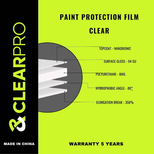 CLEARPRO PPF CLEAR TPU (5 YEAR WARRANTY) SQFT
