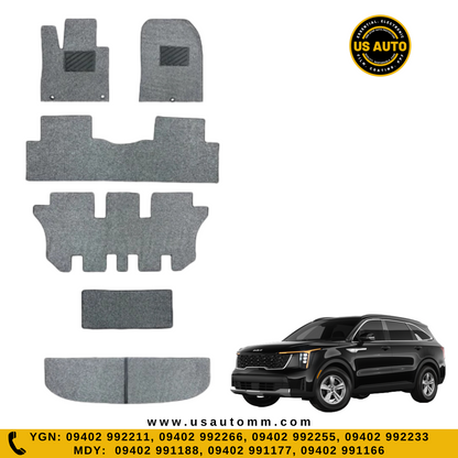 COIL MAT FLOOR MAT (3)ROWS & TRUNK MAT (1) SET (GREY) KIA SORENTO (2024 UP)