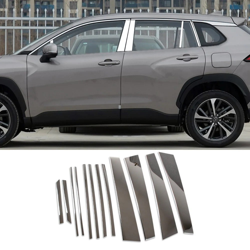 DOOR PILLAR COVER (12PCS) (CHROME) TOYOTA COROLLA CROSS (2020 UP)