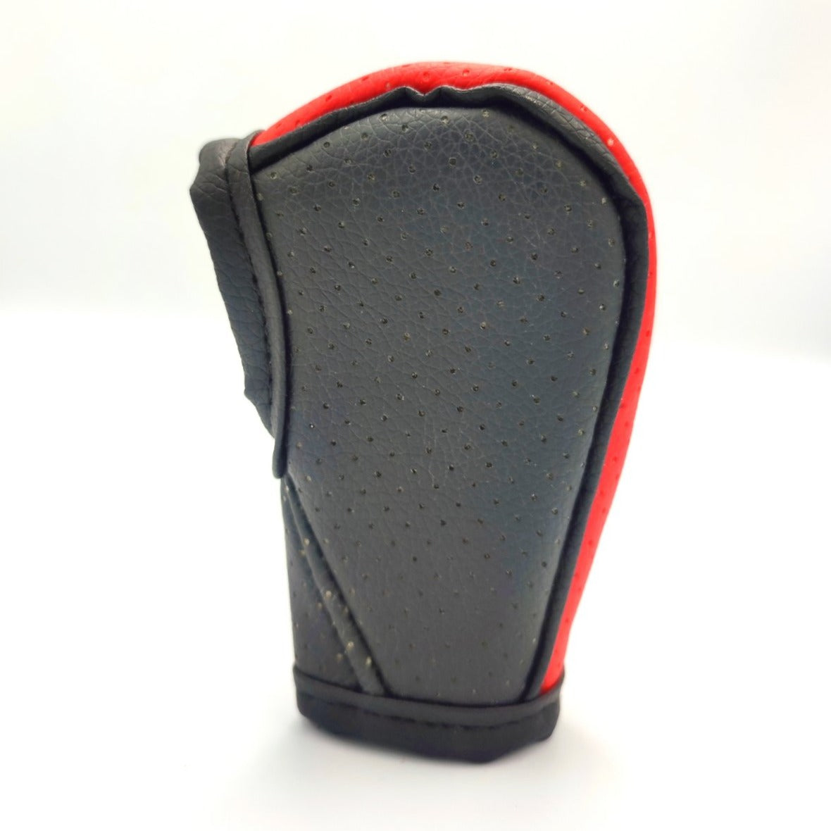GEAR KNOB COVER (LEATHER) (BLACK + RED)