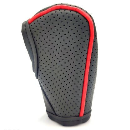 GEAR KNOB COVER (LEATHER) (RED LINE)