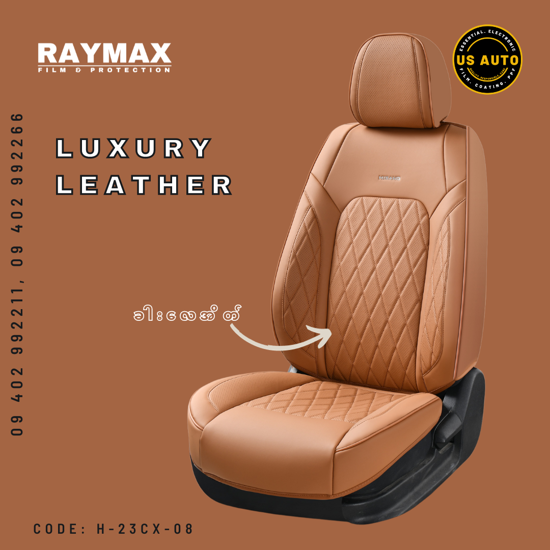 RAYMAX LUXURY SEAT COVER (H-23CX-08) (1) SET (BROWN)