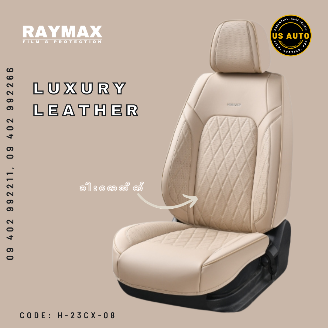 RAYMAX LUXURY SEAT COVER (H-23CX-08) (1) SET (BEIGE)