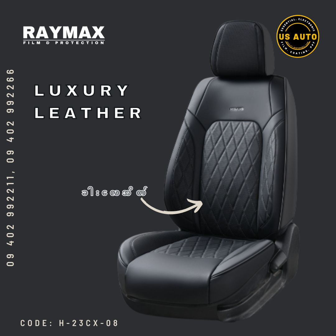 RAYMAX LUXURY SEAT COVER (H-23CX-08) (1) SET (BLACK)