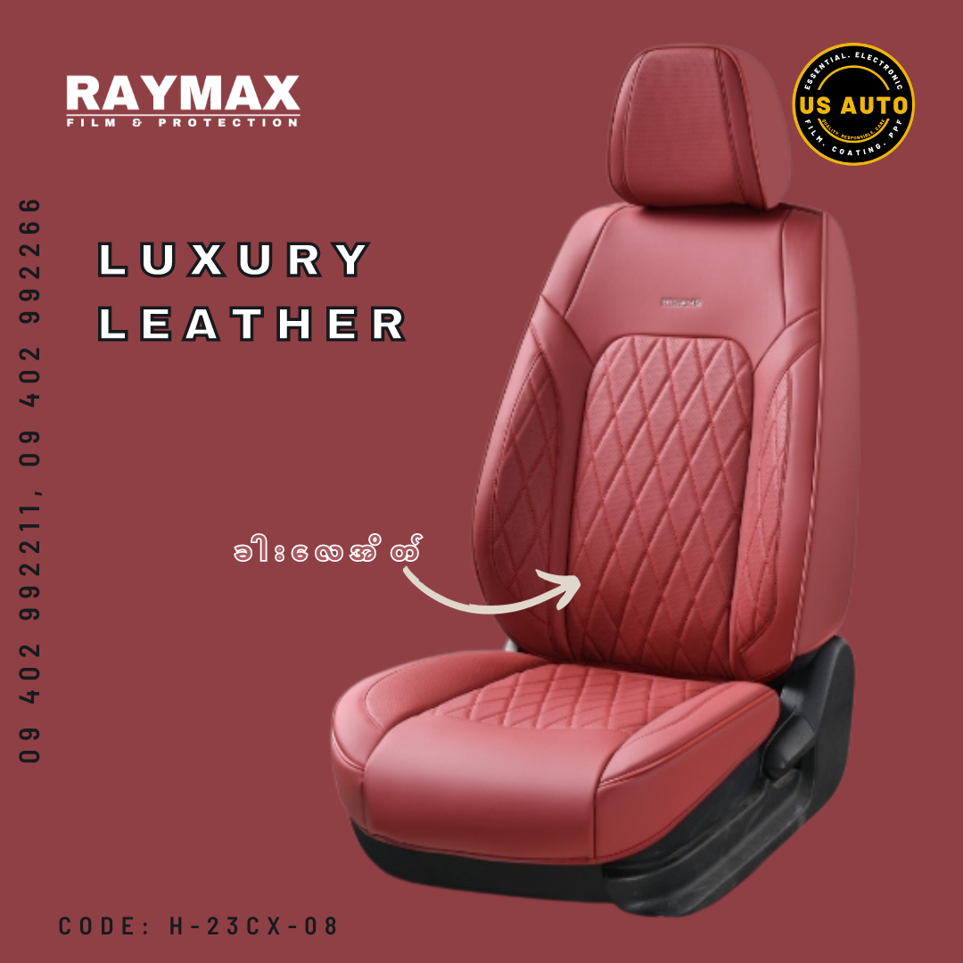 RAYMAX LUXURY SEAT COVER (H-23CX-08) (1) SET (WINE RED)