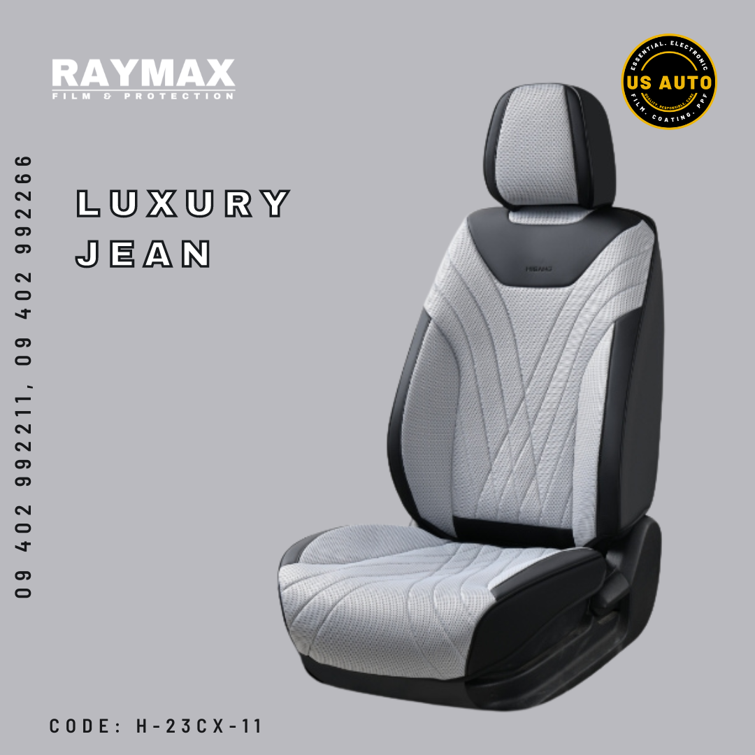 RAYMAX LUXURY SEAT COVER (H-23CX-11) (1) SET (BLACK + CAMEL)