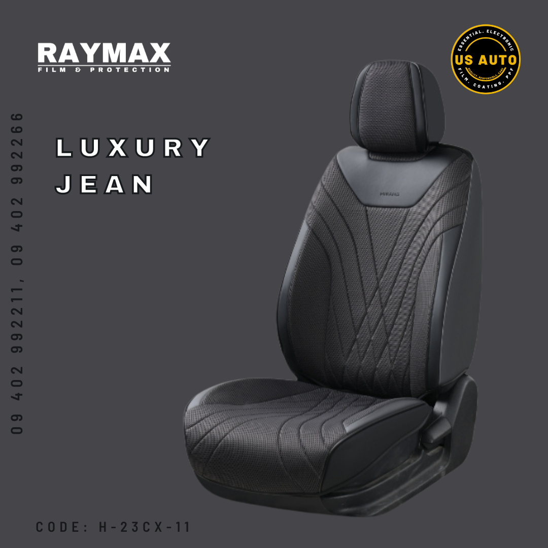 RAYMAX LUXURY SEAT COVER (H-23CX-11) (1) SET (BLACK + BLACK)