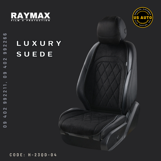 RAYMAX LUXURY SUEDE SEAT PAD FULL SET (BLACK)