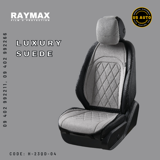 RAYMAX LUXURY SUEDE SEAT PAD FULL SET (GREY)