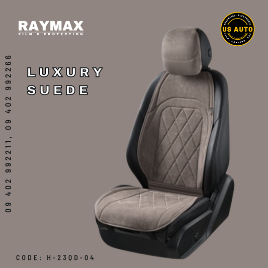 RAYMAX LUXURY SUEDE SEAT PAD FULL SET (CAMEL)