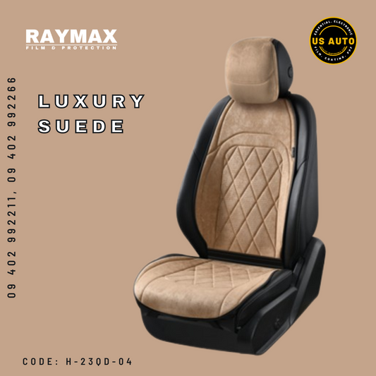 RAYMAX LUXURY SUEDE SEAT PAD FULL SET (BEIGE)