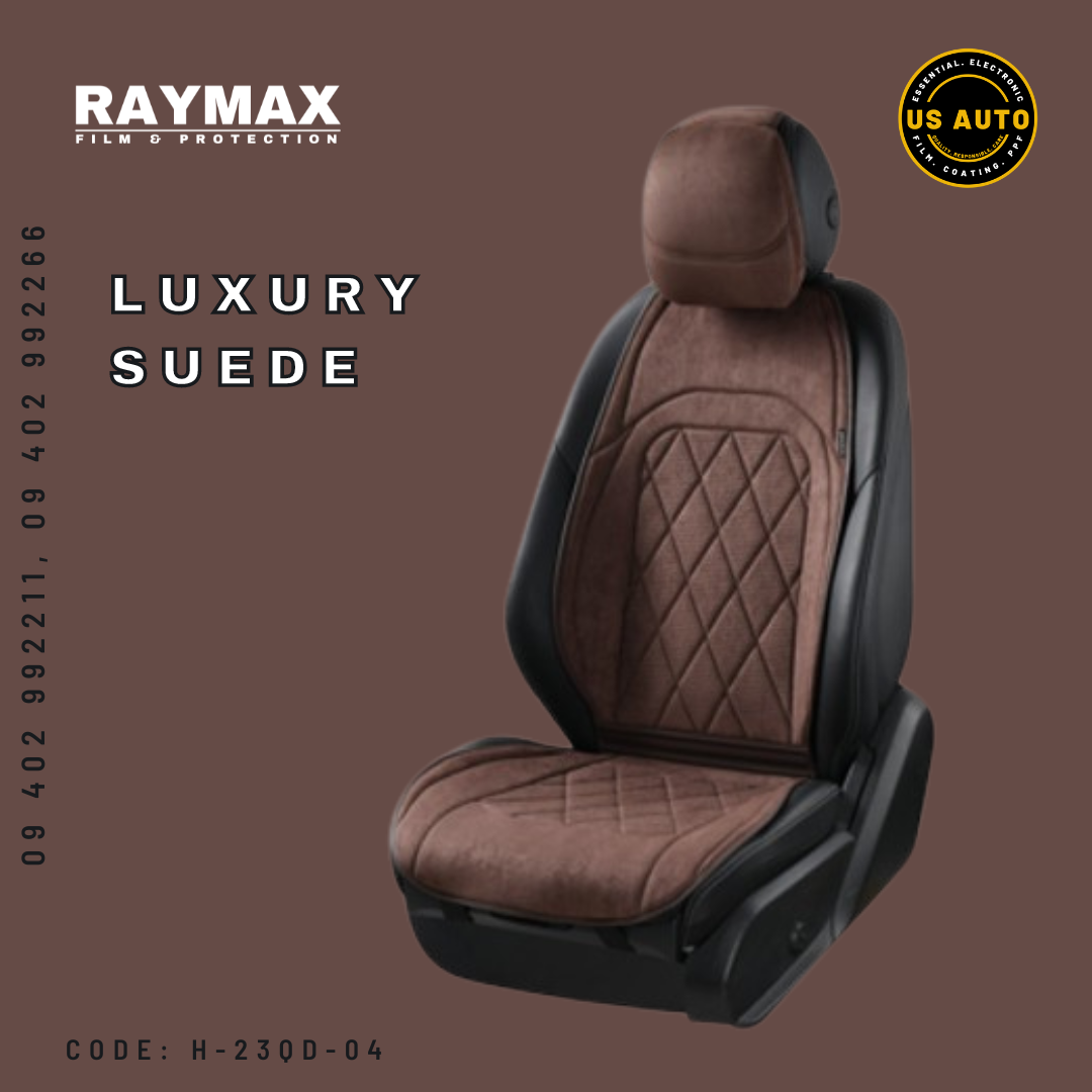 RAYMAX LUXURY SUEDE SEAT PAD FULL SET (COFFEE)