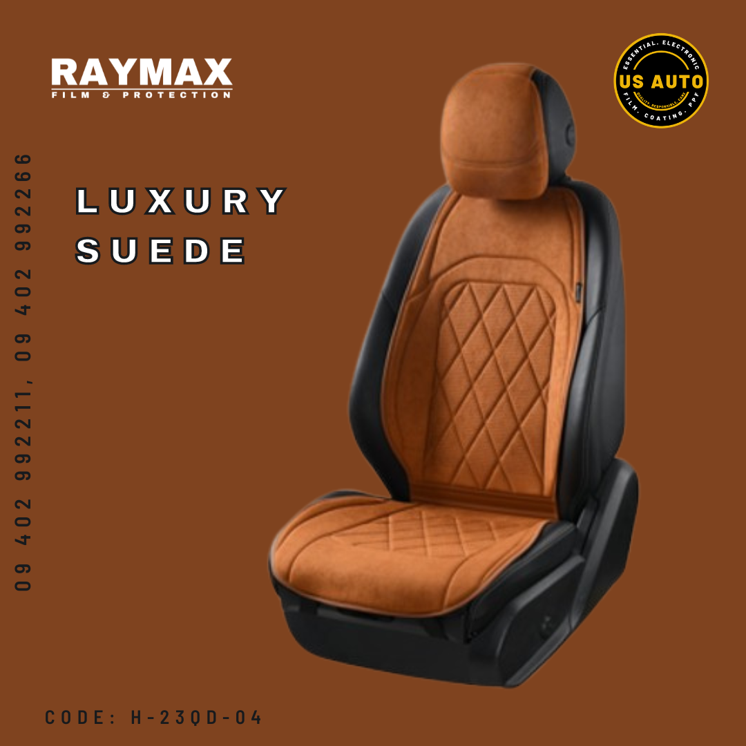 RAYMAX LUXURY SUEDE SEAT PAD FULL SET (BROWN)