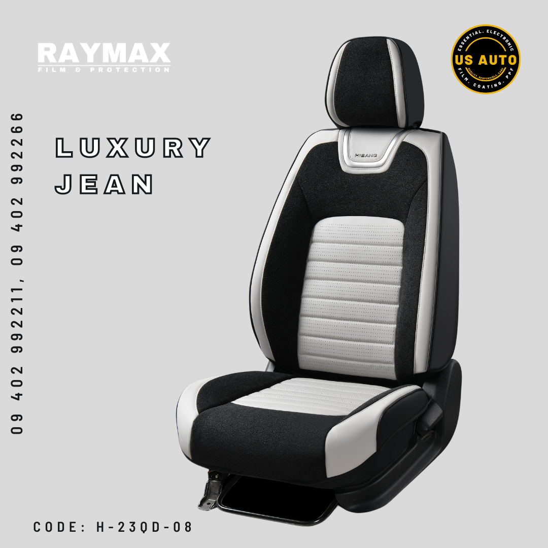 RAYMAX LUXURY SEAT COVER (H-23QD-08) (1) SET (GREY + BLACK)