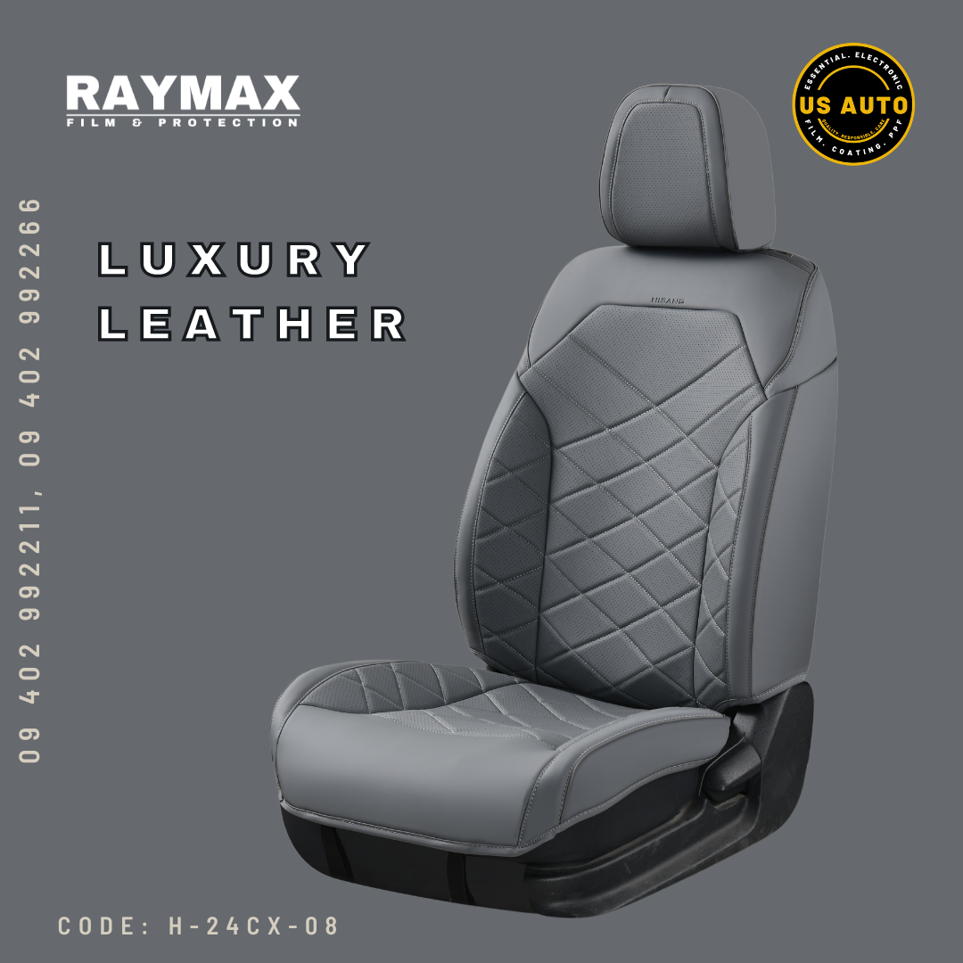 RAYMAX LUXURY SEAT COVER (H-24CX-08) (1) SET (GREY + GREY )