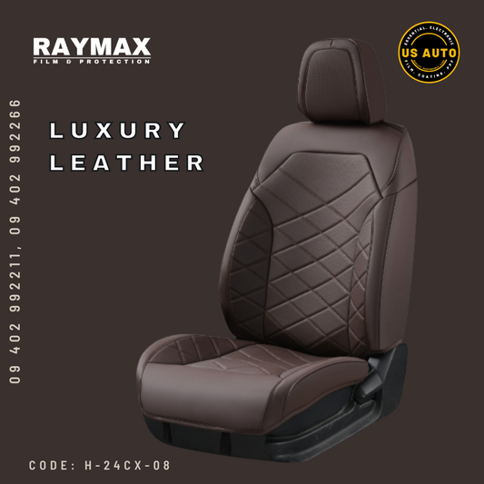 RAYMAX LUXURY SEAT COVER (H-24CX-08) (1) SET (COFFEE + COFFEE)