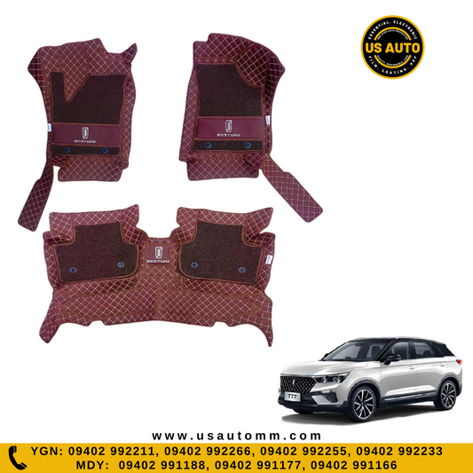 HAND SEW 2 LAYER (2)ROWS FLOOR MAT (COFFEE) BESTUNE T77 PRO (21 UP)