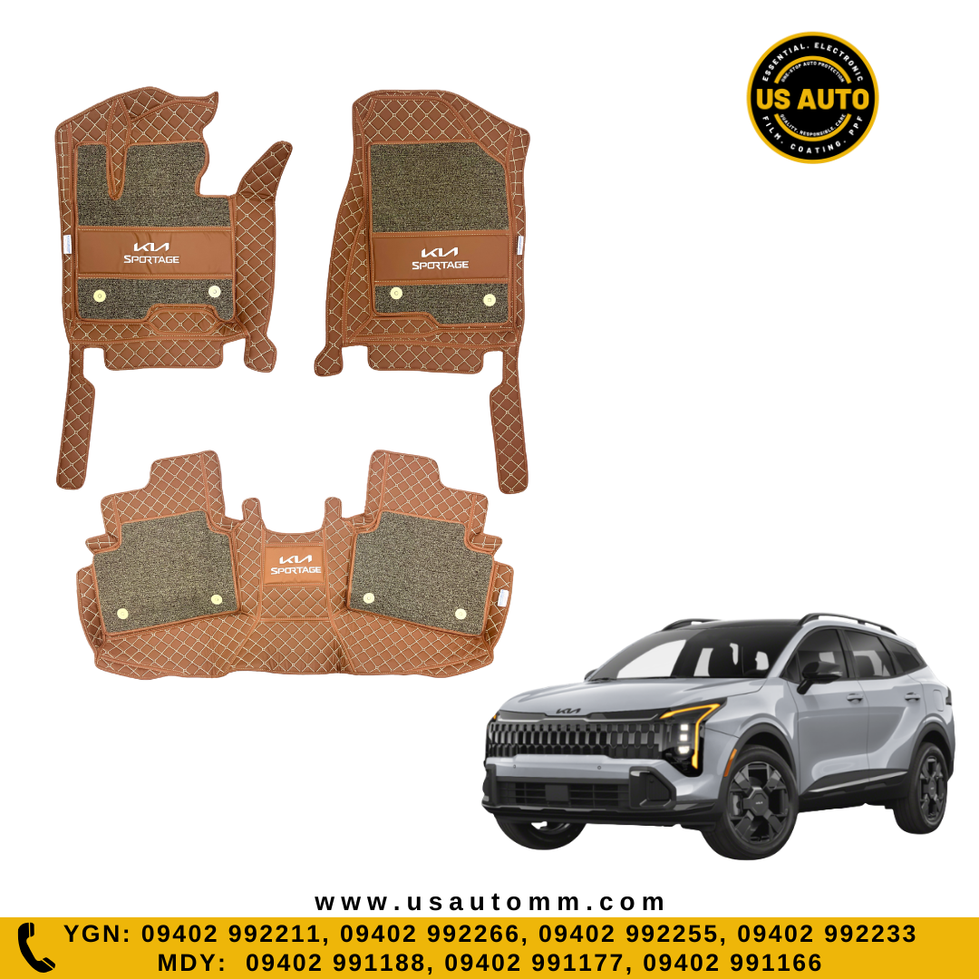 HAND SEW 2 LAYER (2)ROWS FLOOR MAT (COFFEE) KIA SPORTAGE (2021 UP)