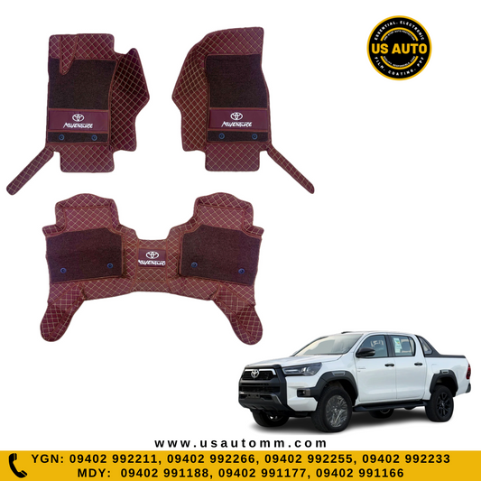 HAND SEW 2 LAYER (2)ROWS FLOOR MAT (COFFEE) TOYOTA HILUX ADVENTURE