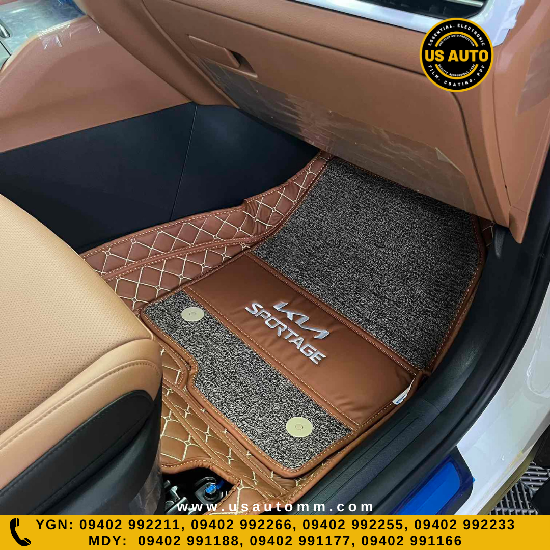 HAND SEW 2 LAYER (2)ROWS FLOOR MAT (COFFEE) KIA SPORTAGE (2021 UP)