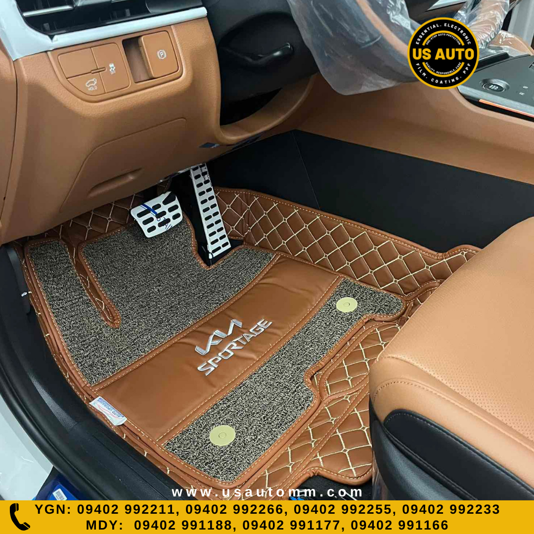 HAND SEW 2 LAYER (2)ROWS FLOOR MAT (COFFEE) KIA SPORTAGE (2021 UP)