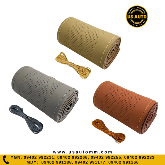 HAND SEW STEERING COVER MIX DESIGN (MIX COLOR)