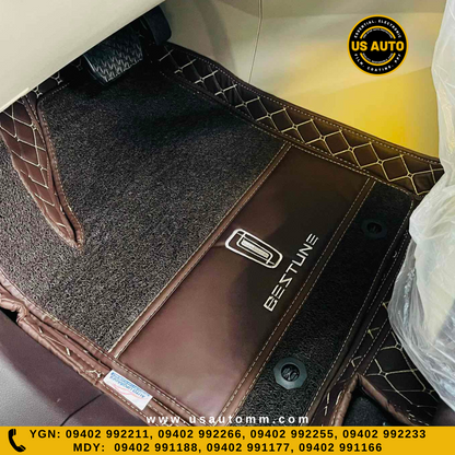 HAND SEW 2 LAYER (2)ROWS FLOOR MAT (COFFEE) BESTUNE T77 PRO (21 UP)