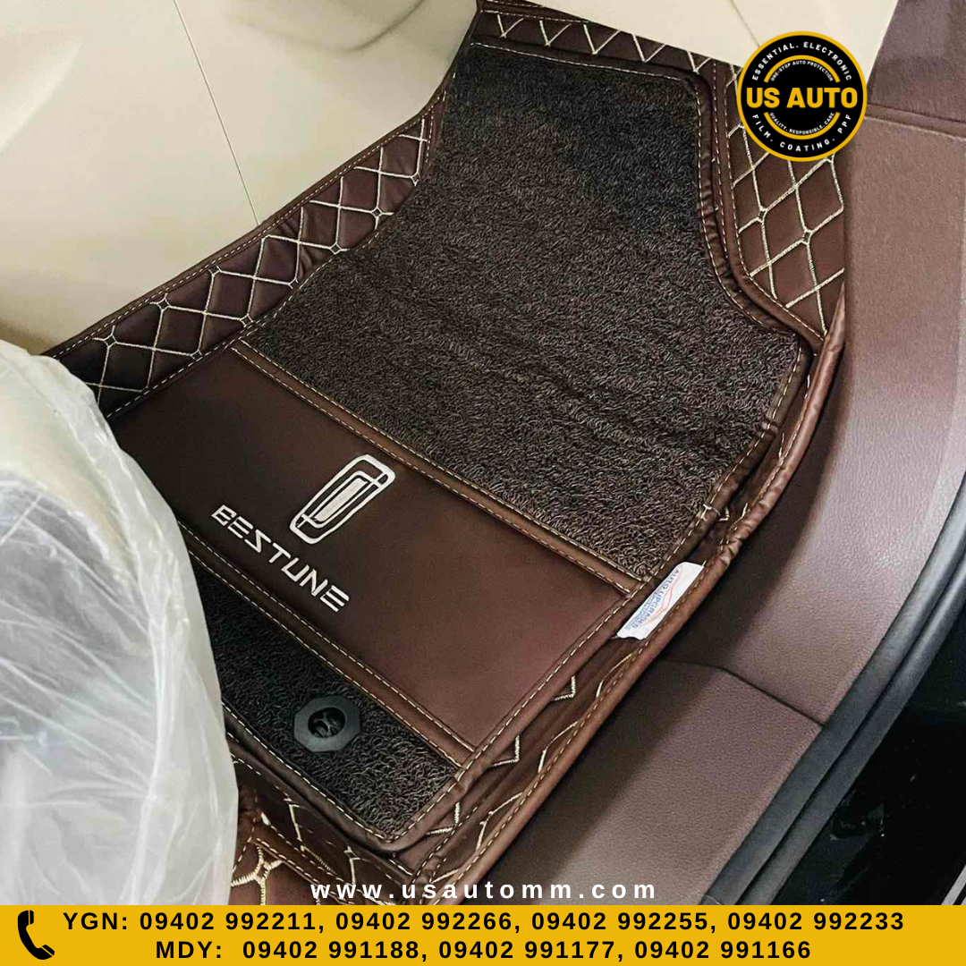 HAND SEW 2 LAYER (2)ROWS FLOOR MAT (COFFEE) BESTUNE T77 PRO (21 UP)