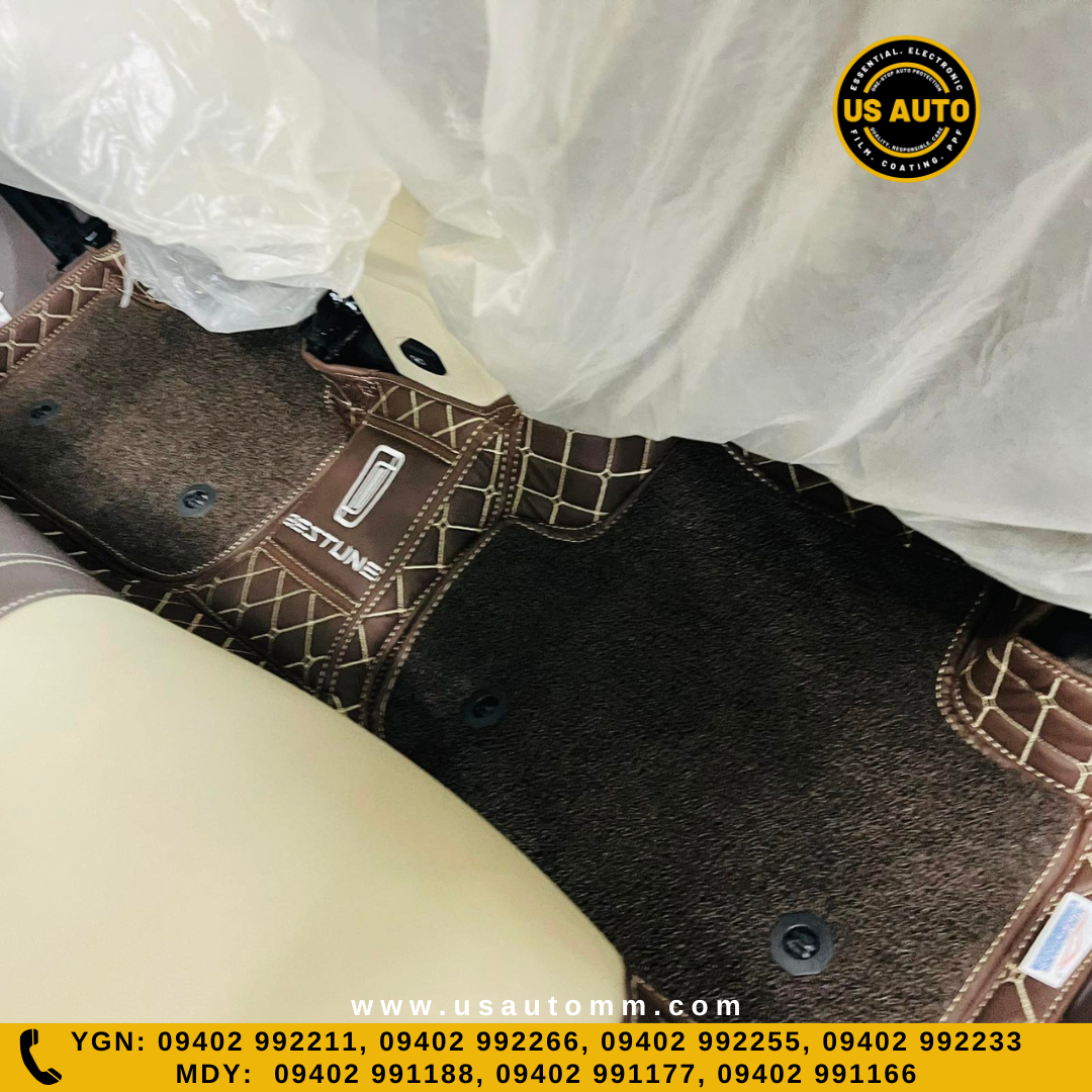 HAND SEW 2 LAYER (2)ROWS FLOOR MAT (COFFEE) BESTUNE T77 PRO (21 UP)