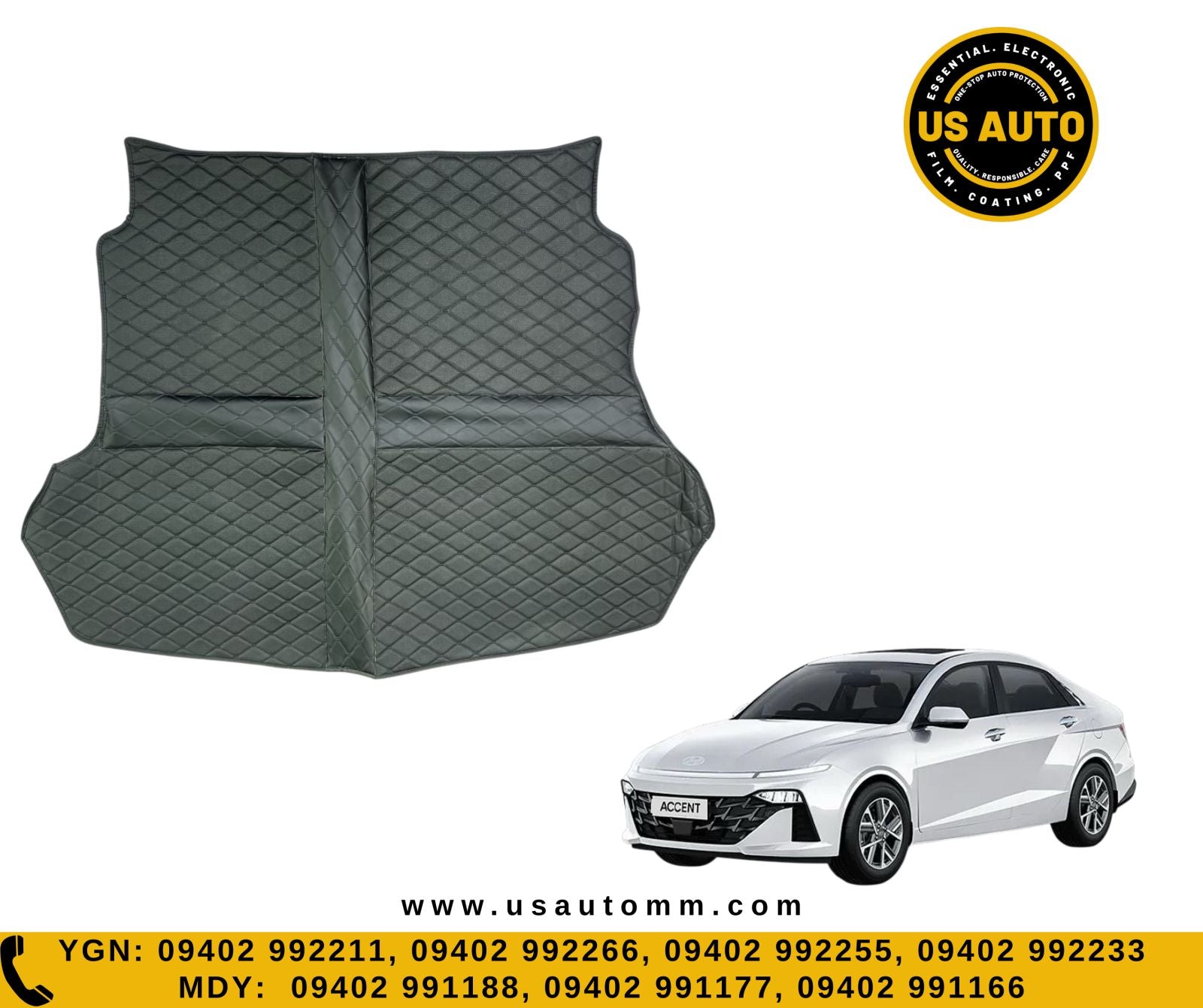 HAND SEW TRUNK MAT (BLACK) HYUNDAI ACCENT (2020 UP)-1