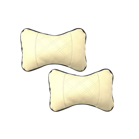 HEADREST PILLOW (2 PCS) (BEIGE + BEIGE)-5