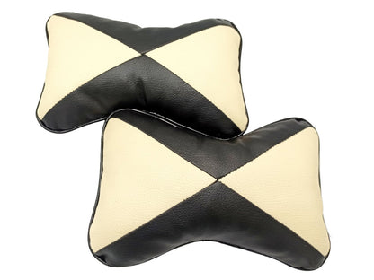 HEADREST PILLOW (2 PCS) (BLACK + BEIGE)