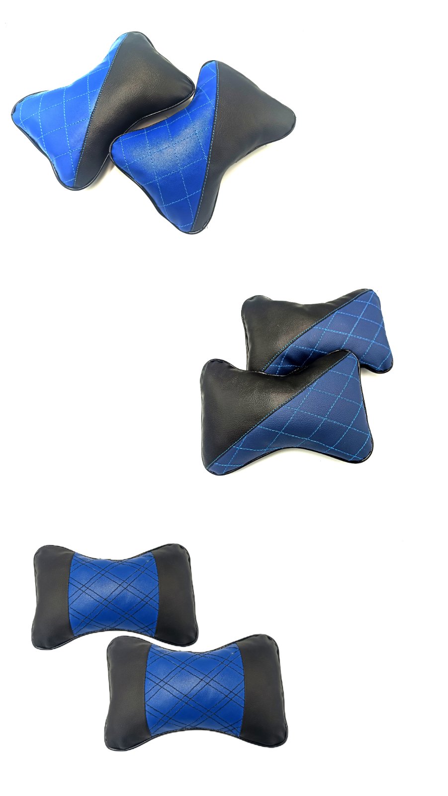 HEADREST PILLOW (2 PCS) (BLACK + BLUE)