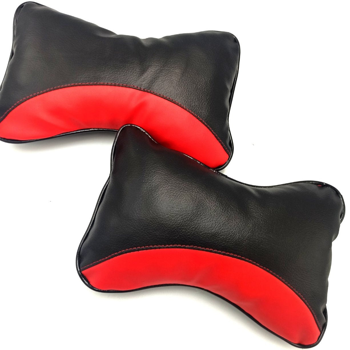 HEADREST PILLOW (2 PCS) (BLACK + RED)