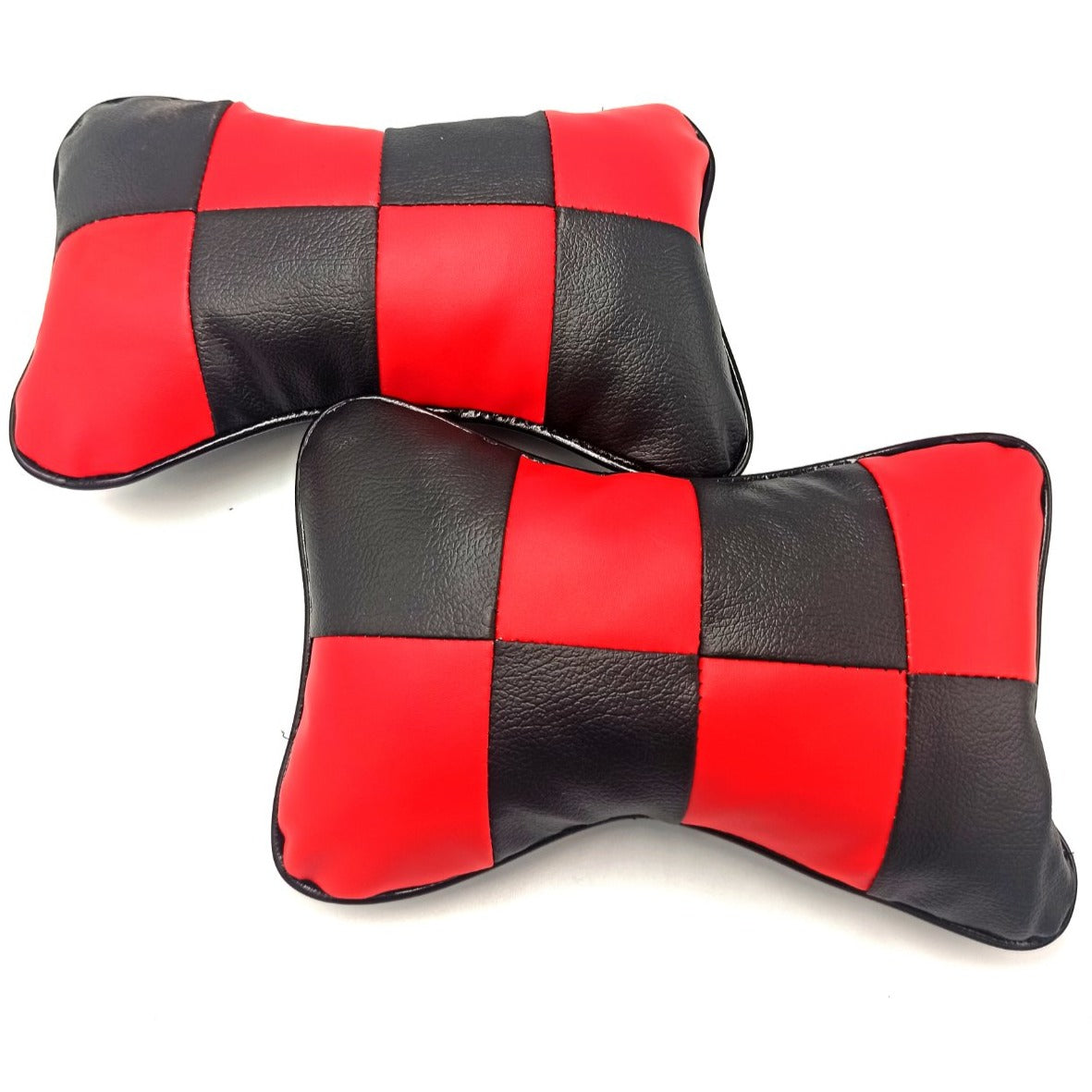 HEADREST PILLOW (2 PCS) (BLACK + RED)