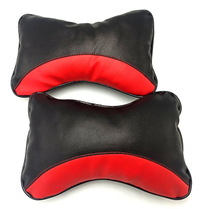 HEADREST PILLOW (2 PCS) (BLACK + RED)