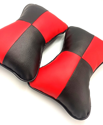 HEADREST PILLOW (2 PCS) (BLACK + RED)