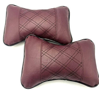 HEADREST PILLOW (2 PCS) (BROWN + BROWN)