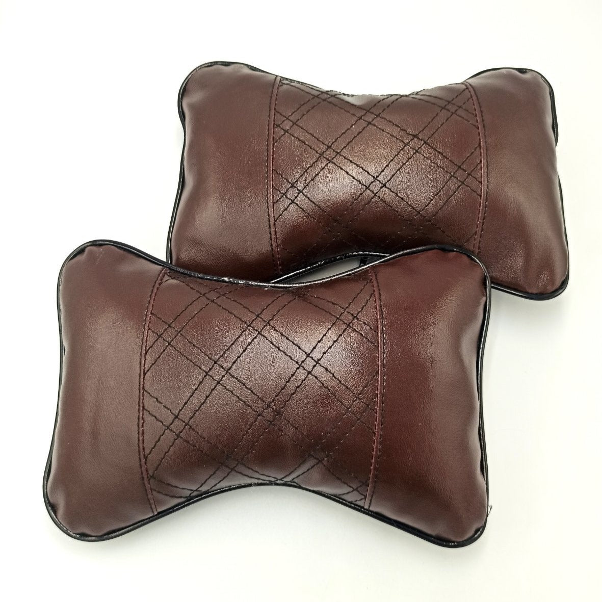 HEADREST PILLOW (2 PCS) (BROWN + BROWN)