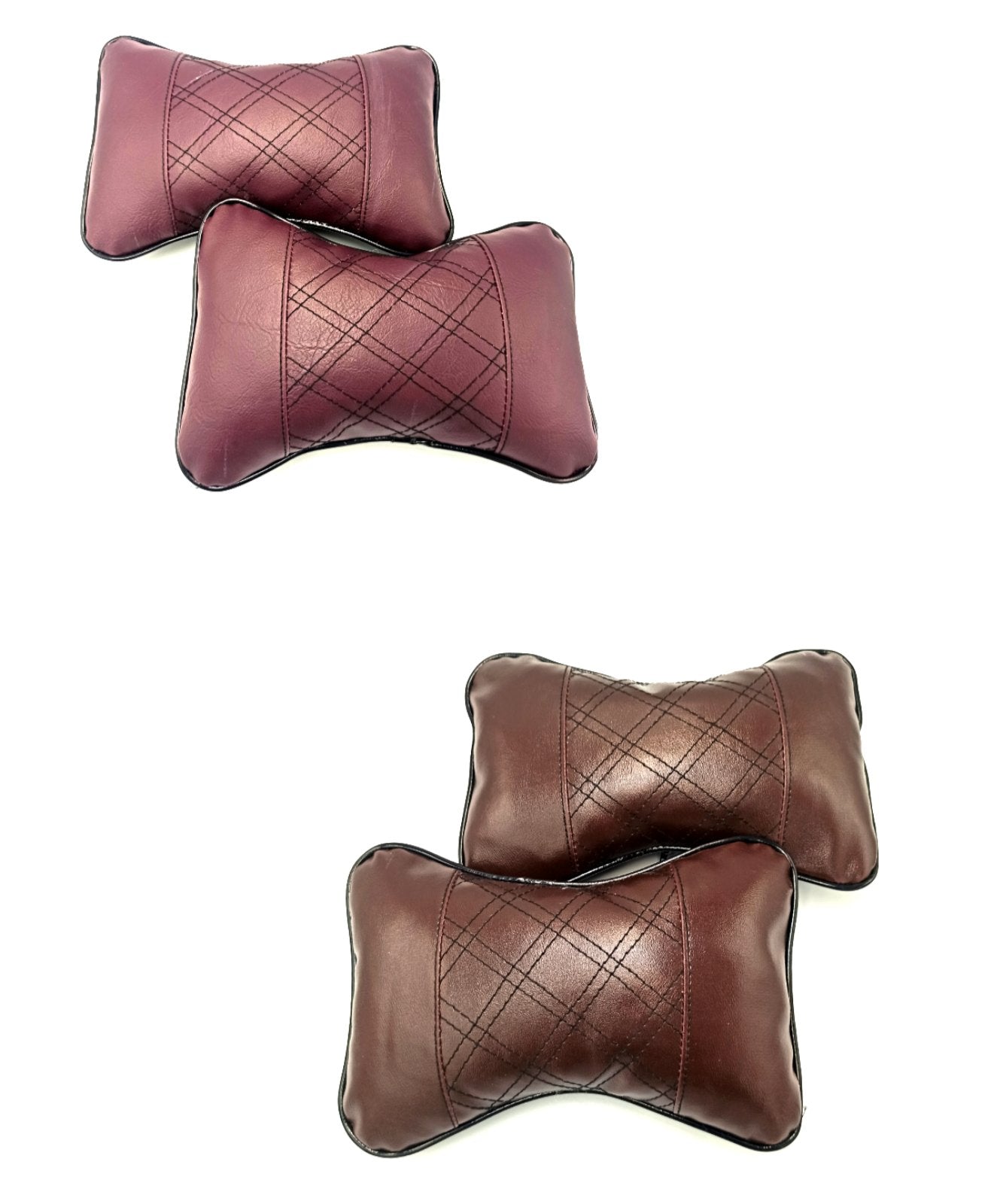 HEADREST PILLOW (2 PCS) (BROWN + BROWN)