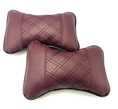 HEADREST PILLOW (2 PCS) (BROWN + BROWN)